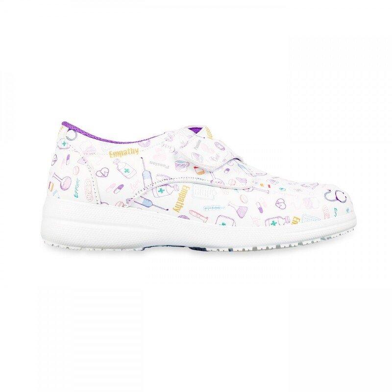 Zapato Sanitario con Velcro y Estampado Piel Vegana