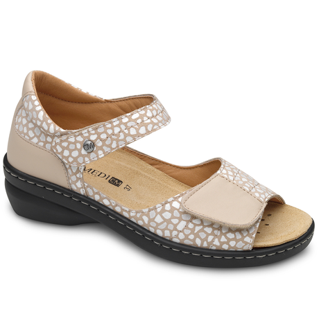 Sandalia Señora Cierre Velcro Beige