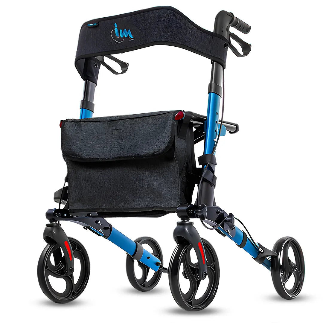 Andador de cuatro ruedas Magnum con porta bastones lateral para mayor autonomía Dortomedical.