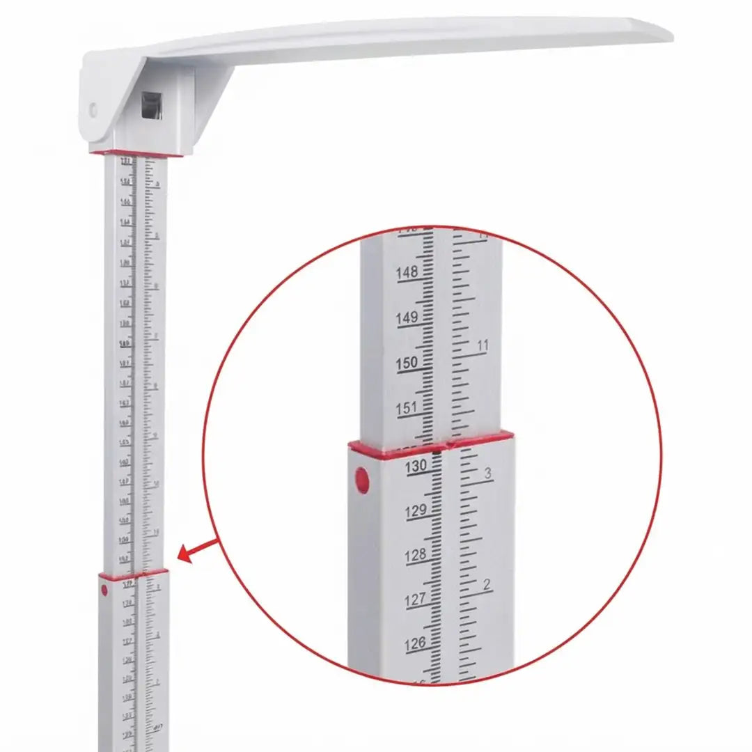 Base de aluminio ultrarresistente de báscula clínica con superficie de goma antideslizante extraíble para fácil desinfección y prevención de caídas dortomedical