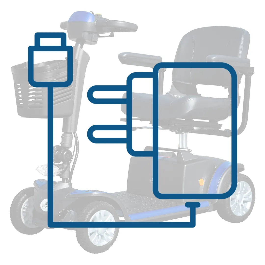 Cargador de baterías original para scooters y sillas de ruedas de Libercar dortomedical