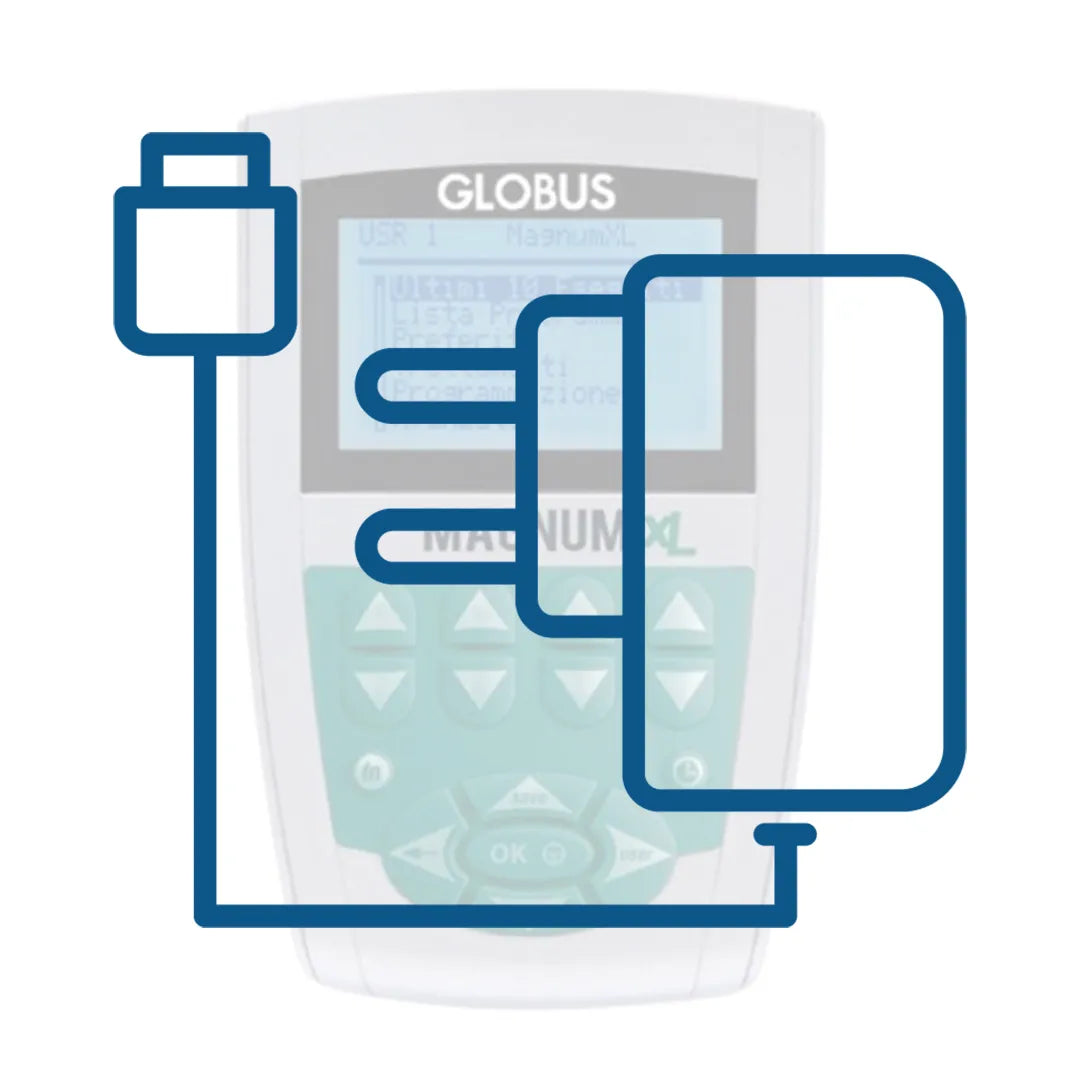 Cargador globus original de 2 canales para aparatos de electroestimulación dortomedical