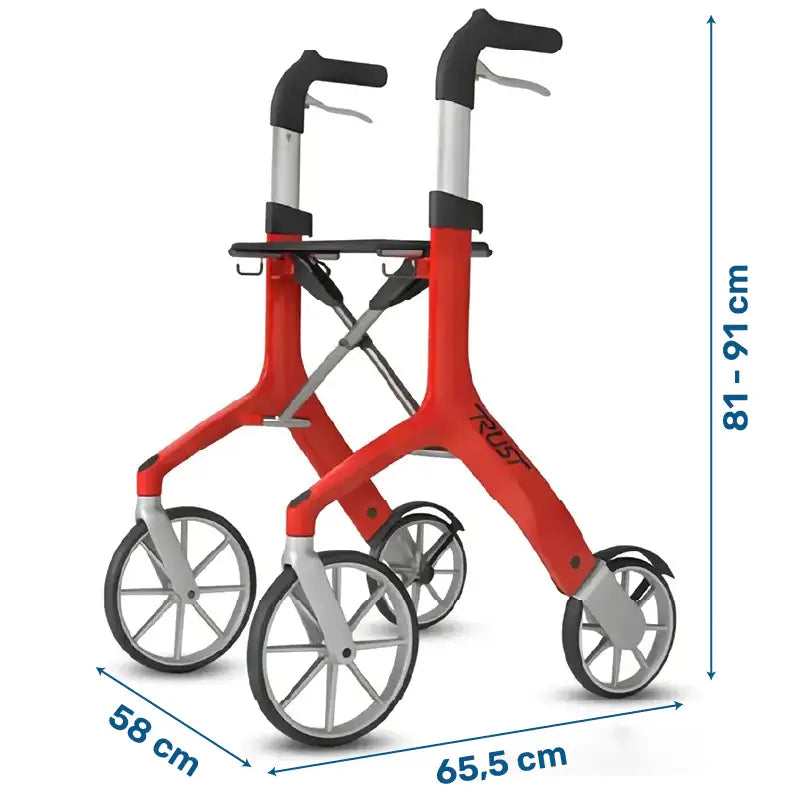 Medidas del andador ligero y compacto con estructura plegable dortomedical