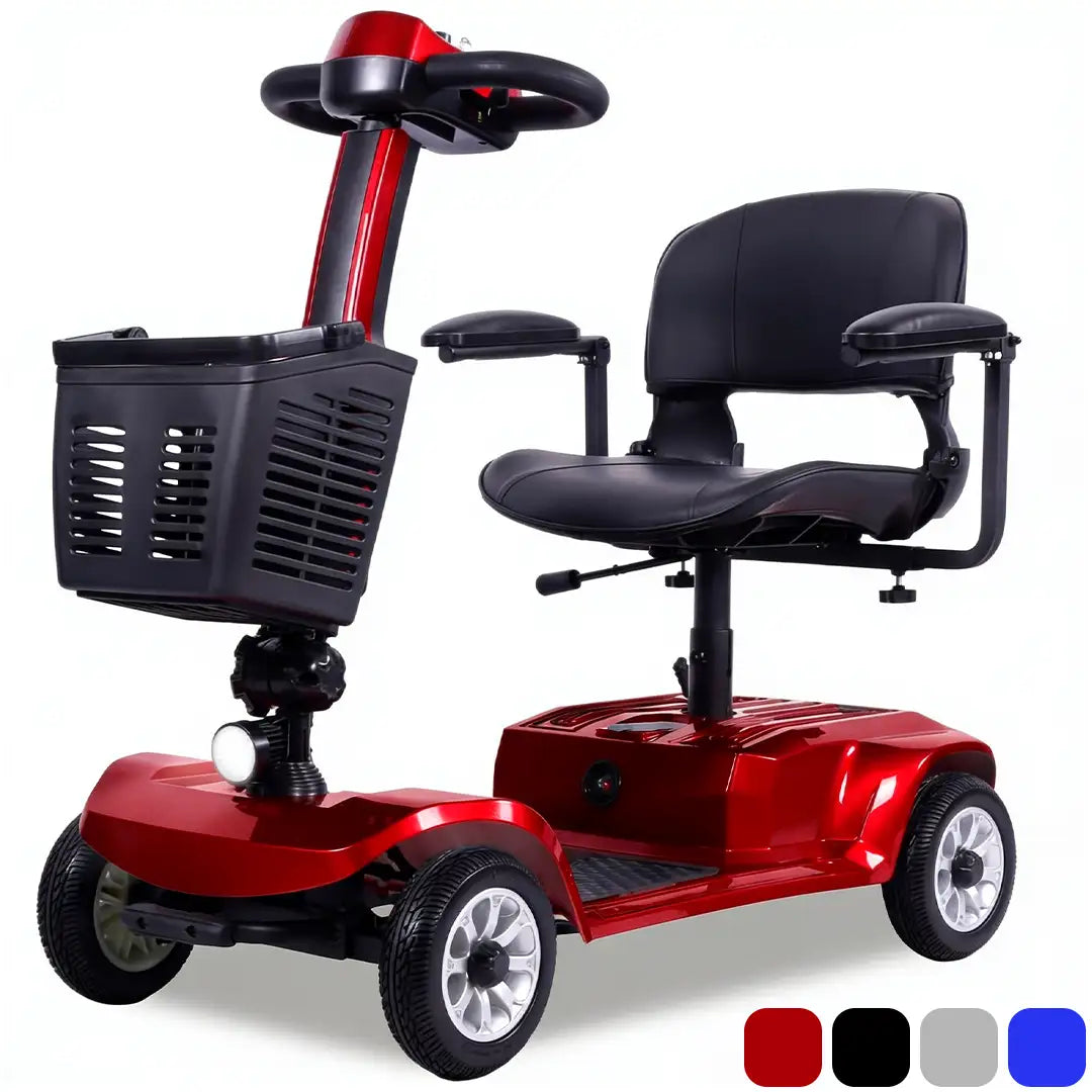 Plano frontal inclinado del scooter eléctrico de largo 105 cm que cabe en la mayoría de los ascensores estándar dortomedical