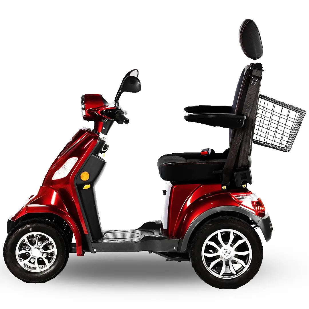 Moto eléctrica de 4 ruedas con freno de mano y bloqueo de volante para paradas seguras de Dortomedical