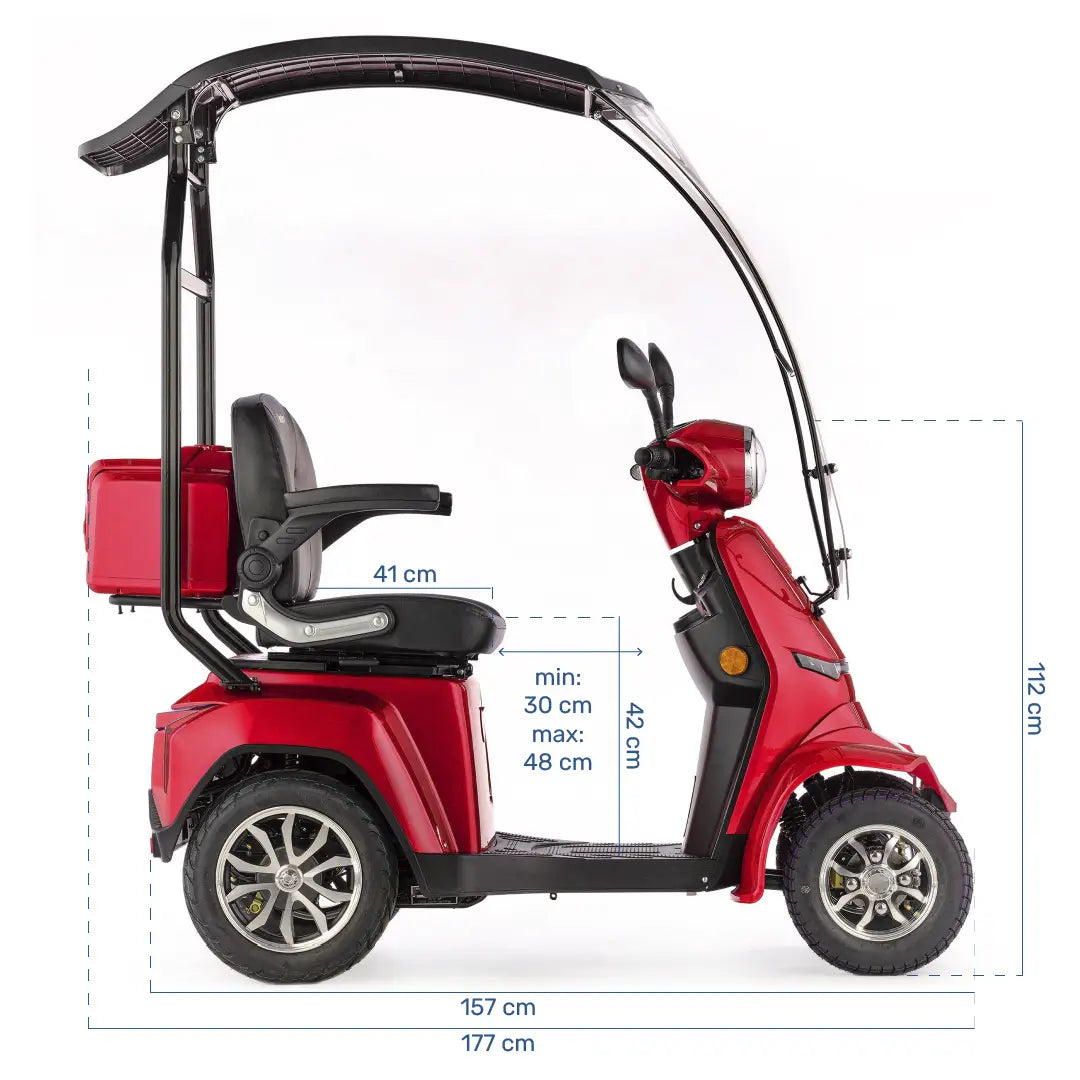 Moto para mayores con pantalla LED grande e indicadores de batería por colores de Dortomedical