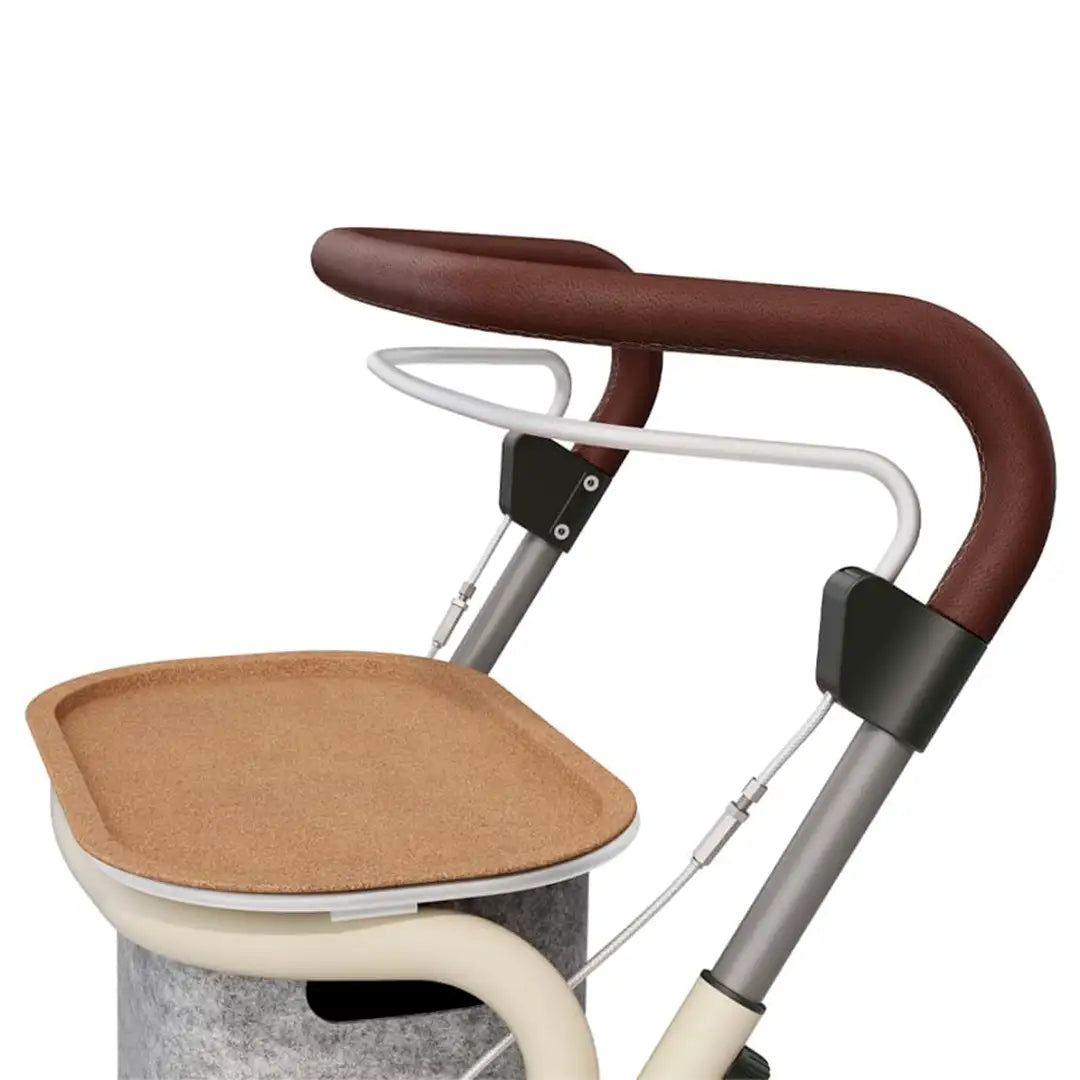 Rollator Scandinavian Butler con neumáticos amortiguados para mejorar el confort al caminar dortomedical