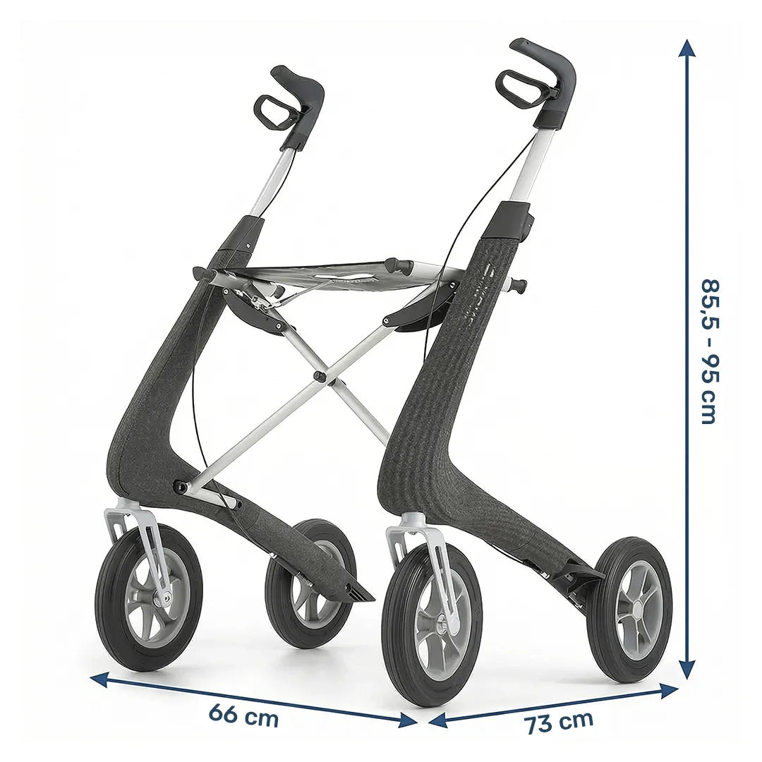 Rollator ecológico de solo 5,9 kg de peso que permite una movilidad urbana ágil de Dortomedical.