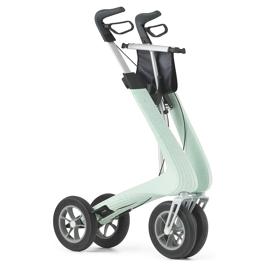 Rollator ultraligero con frenos de maneta de alta precisión para un control total de Dortomedical.