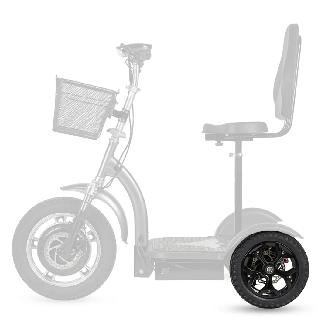Rueda trasera compatible con el scooter eléctrico 3 ruedas todoterreno 500W dortomedical