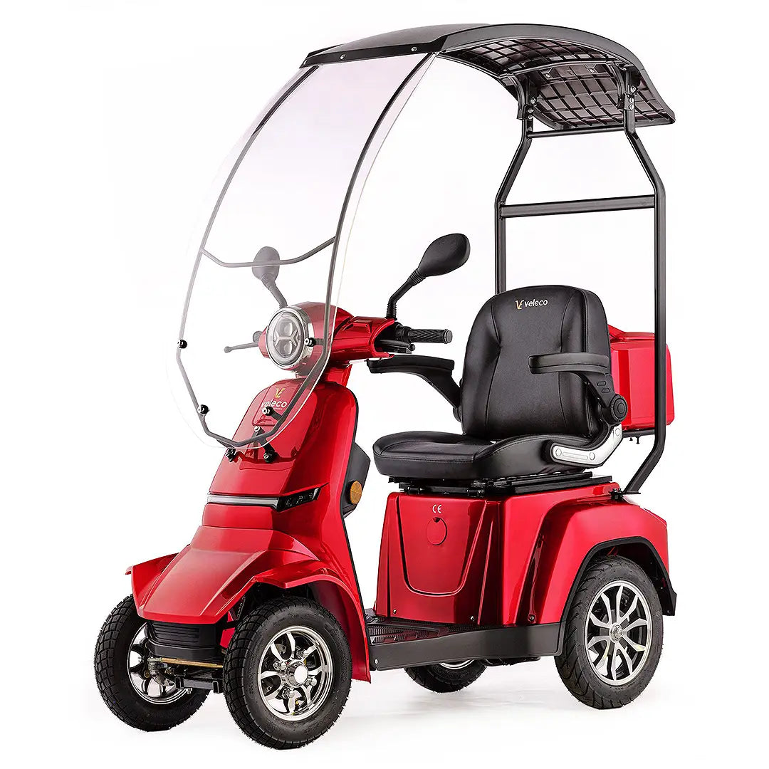 Scooter de 4 ruedas con techo y radio de giro de 220 cm para maniobras seguras de Dortomedical