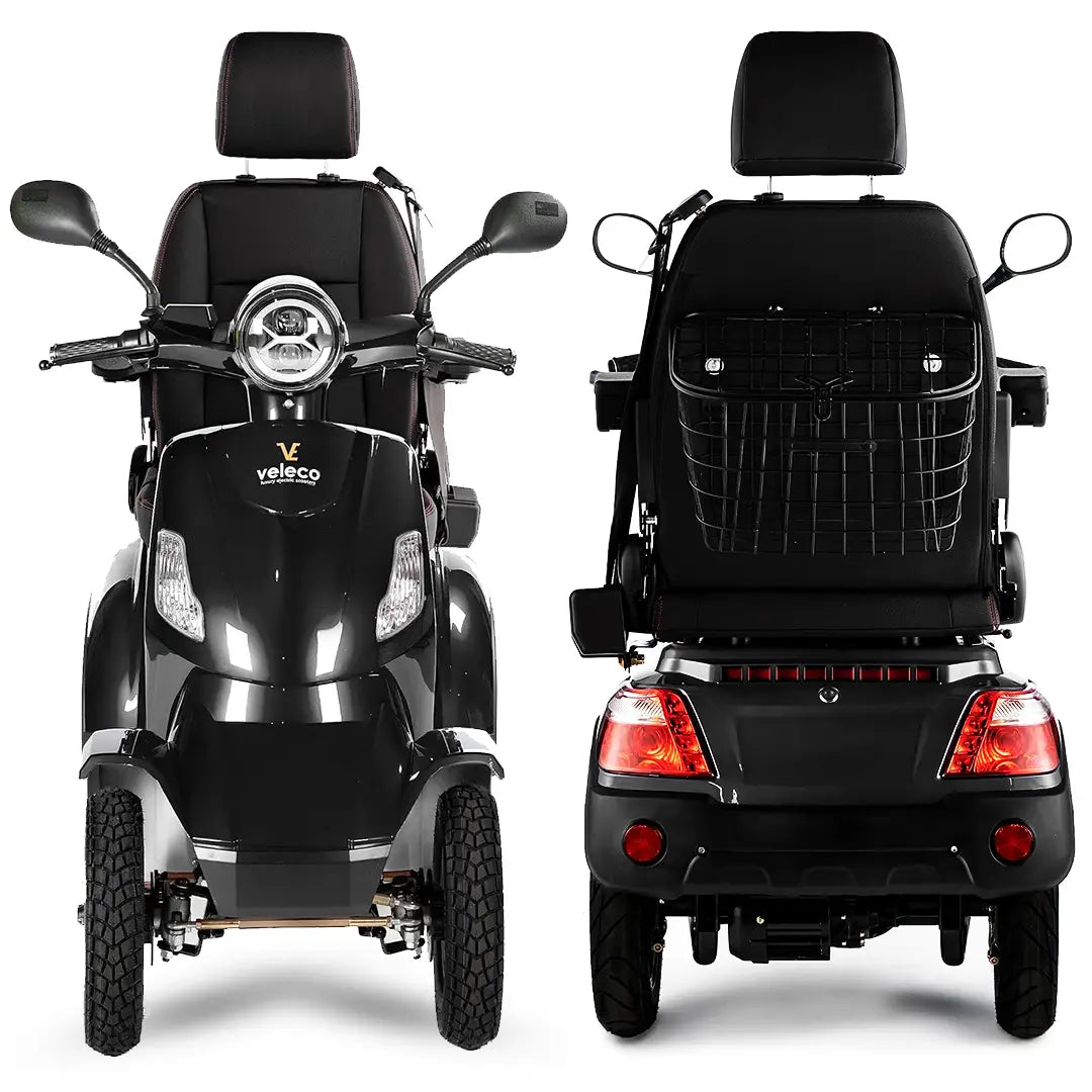 Scooter para adultos equipado con luces completas y retrovisores para conducción nocturna de Dortomedical