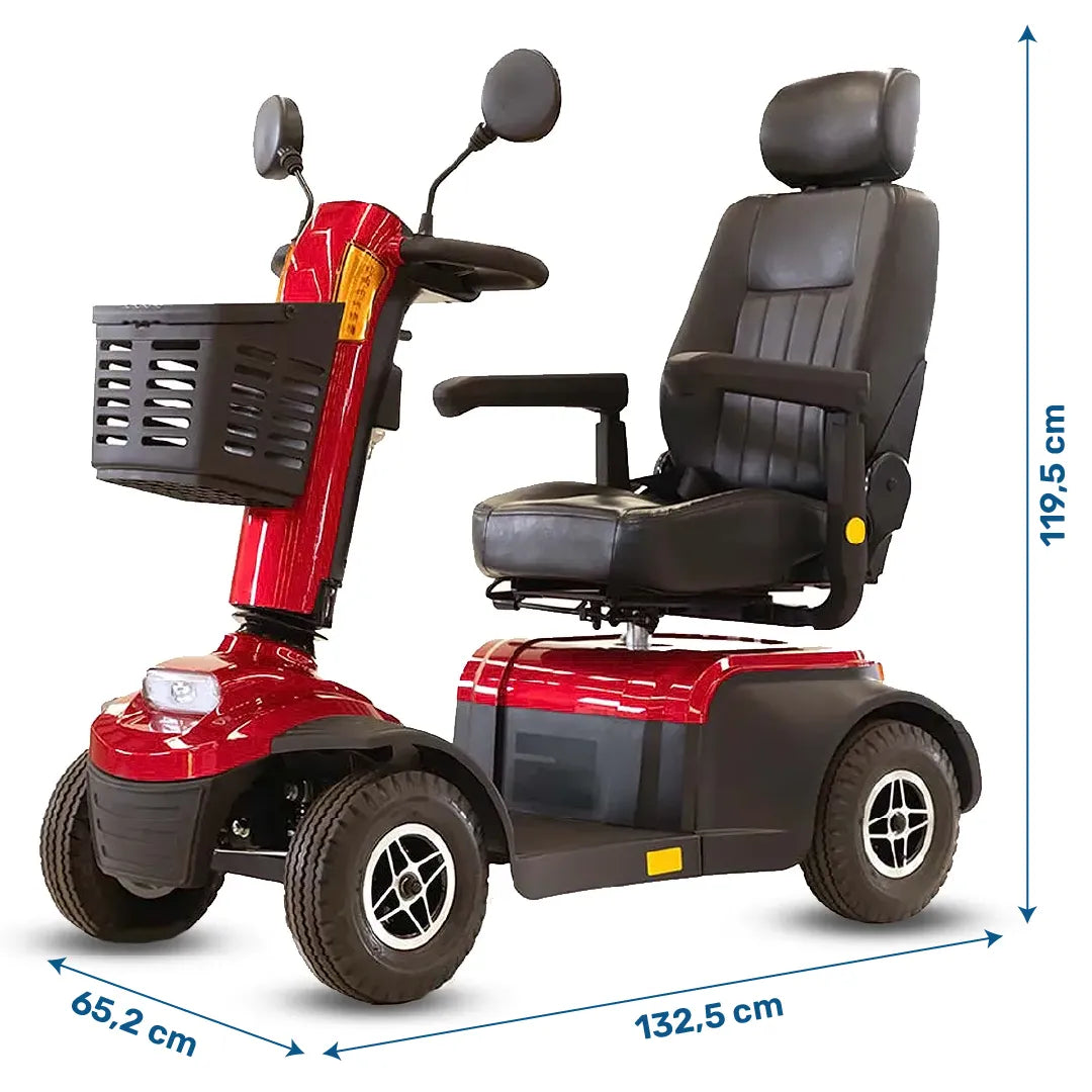 Medidas del Scooter para movilidad reducida equipado con ruedas antivuelco para mayor seguridad dortomedical