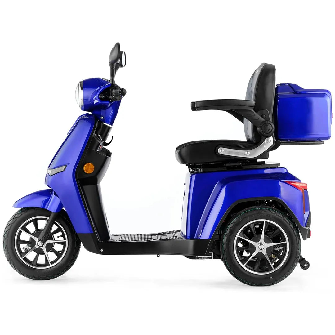 Scooter para movilidad reducida con potentes luces LED y retrovisores para conducción nocturna de Dortomedical