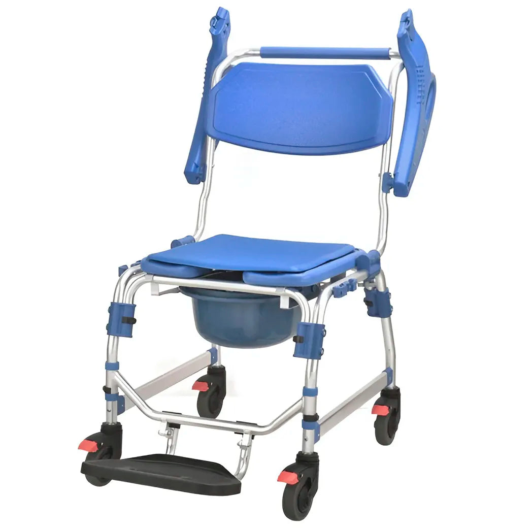 silla de ducha y wc superligera con apoyabrazos abatibles adas