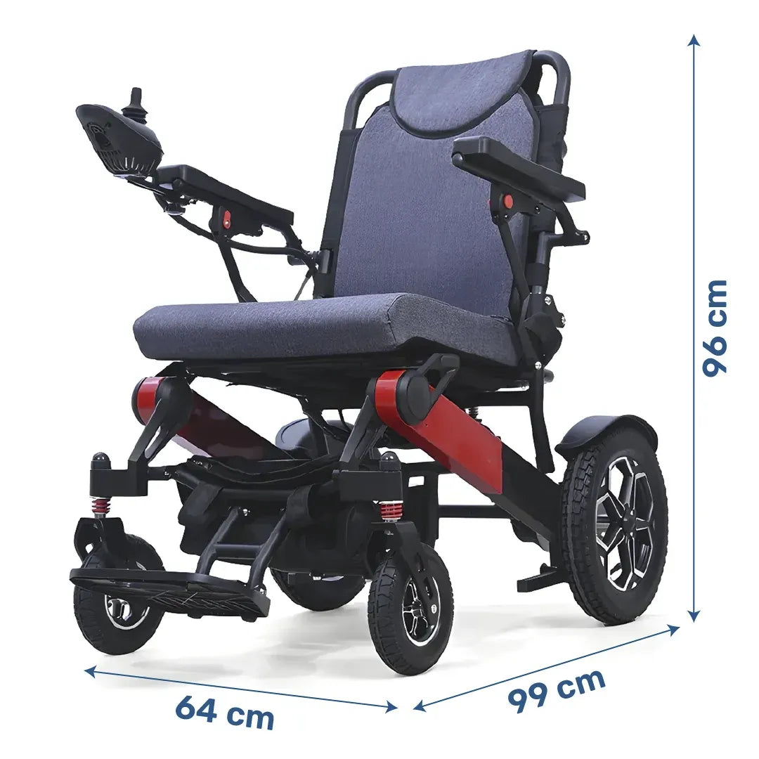 Medidas de la silla para movilidad reducida con motor de 500w de potencia para pendientes dortomedical