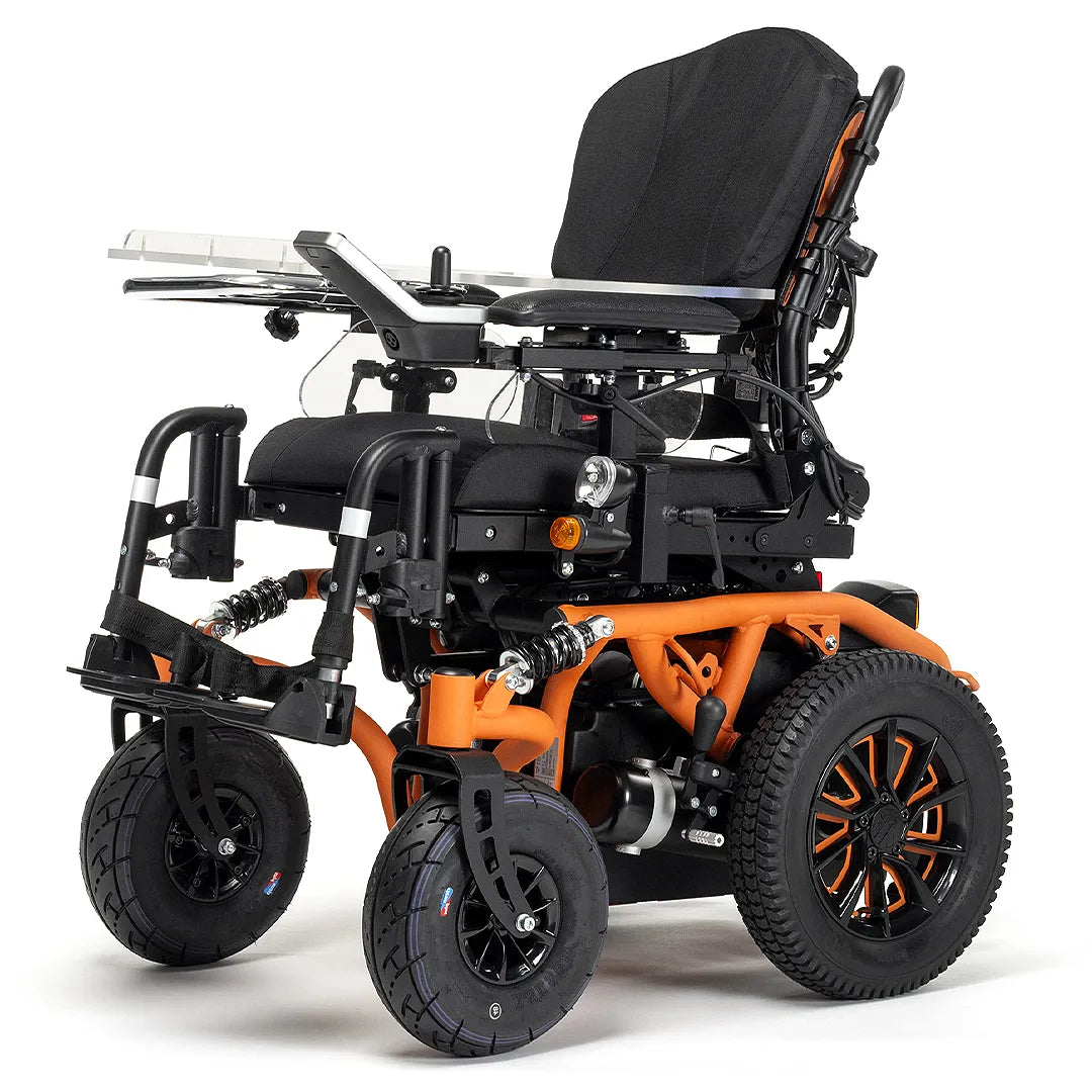 Silla de ruedas eléctrica Springer con elevación de asiento de 300 mm para facilitar el acceso a lugares difíciles dortomedical