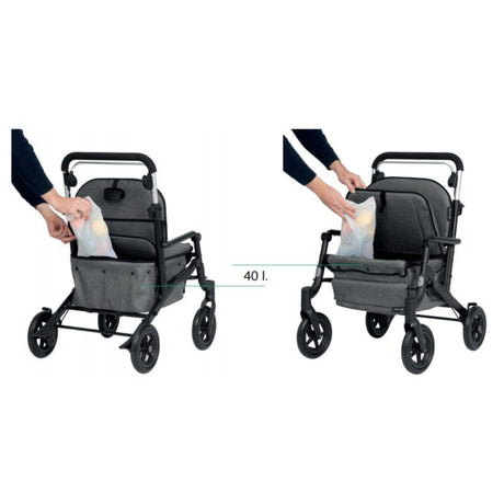 Andador Ortopédico Plegable con Asiento y Bolsa Care Lux Playcare