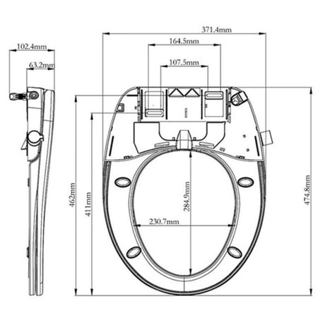 Tapa de Inodoro con Bidet Incorporado