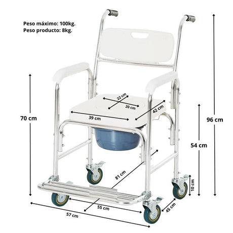 Silla de Ducha con WC Extraíble