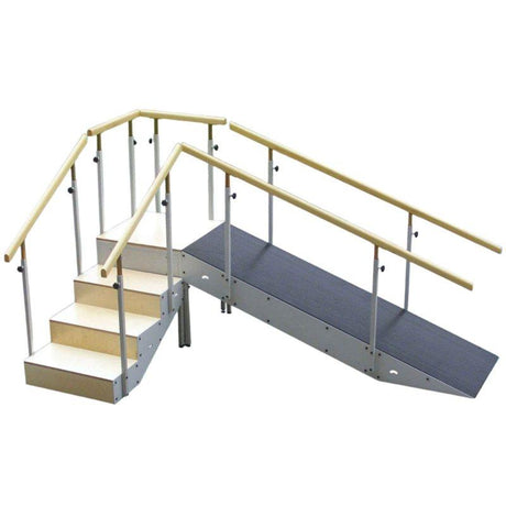 Escalera con Rampa 3, 4 y 5 Escalones y Pasamanos Fijo o Regulable