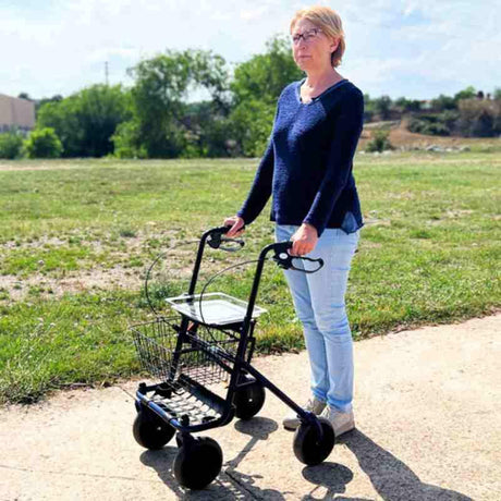 Andador Rollator Plegable con Asiento y Cesta SUPER ESTRECHO