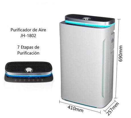 Purificador de Aire Profesional para virus, bacterias y alérgenos con luz ultravioleta y humidificador