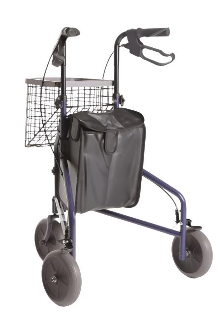 Andador 3 Ruedas Plegable Acero Azul CRYO