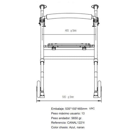 Andador 2 Ruedas Alta Calidad (Resistente 135 kg)