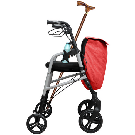 Andador con Asiento Regulable en Altura Acolchado + Bolsa de la Compra XL