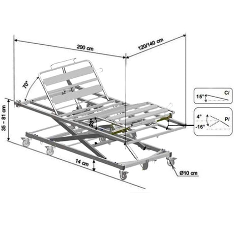 Cama Articulada Bariátrica Medidas Reducidas