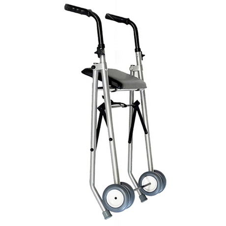 Caminador Andador de ALUMINIO Plegable con Asiento Acolchado