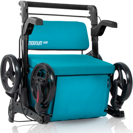 Carro Compra Andador Azul Plegable