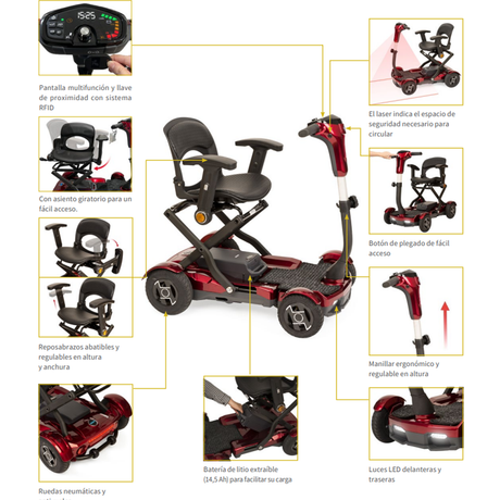 Scooter Eléctrico PLEGADO AUTOMÁTICO con botón I-Láser