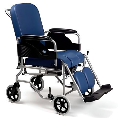 Silla de Ruedas RECLINABLE con Inodoro Acolchada Ruedas 20 cm