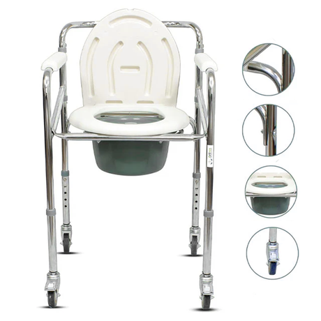Silla WC con Ruedas Plegable 3 en 1