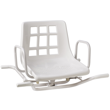 Silla Giratoria Banera Acero Inoxidable Blanca