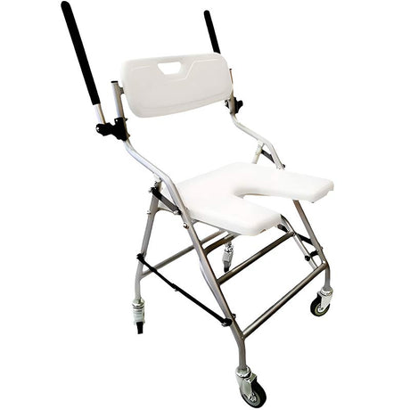 Silla de Ducha con Ruedas PLEGABLE y Reposabrazos Abatibles