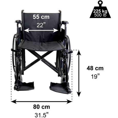 Silla de Ruedas Ancha Asiento Grande