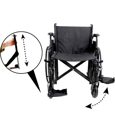 Silla de Ruedas Ancha Reposapies Ajustables