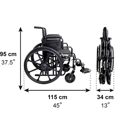 Silla de Ruedas Ancha Resistente