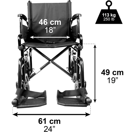 Silla de Ruedas Plegable Estrecha