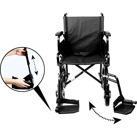 Silla de Ruedas Plegable Reposapiés Abatibles