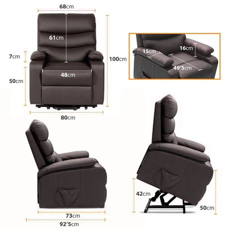 Sillón Masaje LEVANTA PERSONAS Reclinable 180º