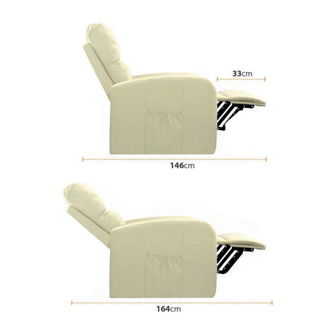 Sillón Relax LEVANTA PERSONAS con Masaje Vibratorio y Calor Lumbar BLANCO