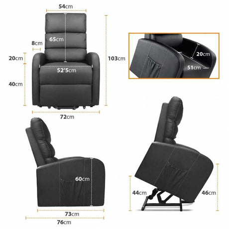 Sillón Relax LEVANTA PERSONAS con Masaje Vibratorio y Calor Lumbar