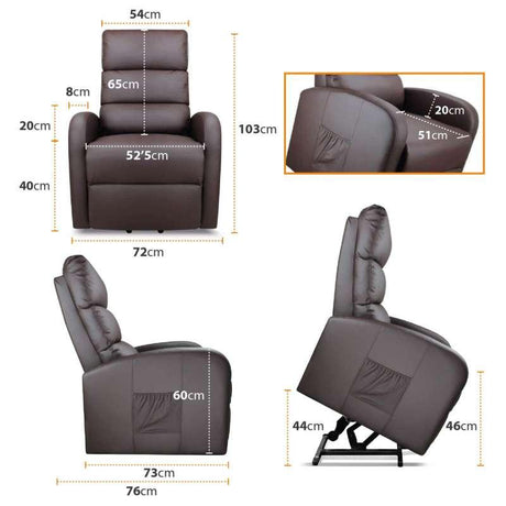 Sillón Relax LEVANTA PERSONAS con Masaje Vibratorio y Calor Lumbar BLANCO