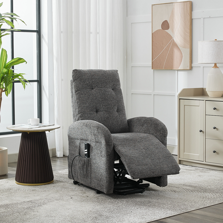Sillon Elevador Reclinacion Moderno Gris