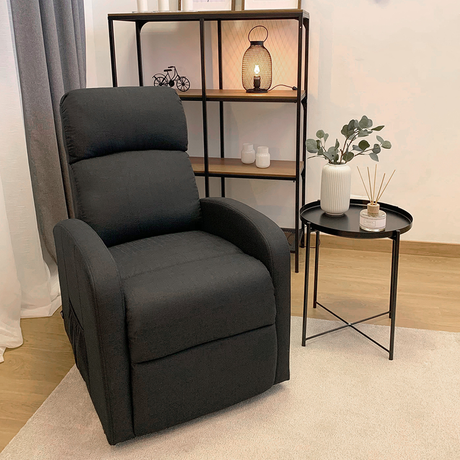 Sillon Reclinable Electrico Levanta Personas Compacto Negro