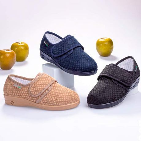 Zapatos-Ortopédicos-Mujer-Puntera-Ancha-Velcro